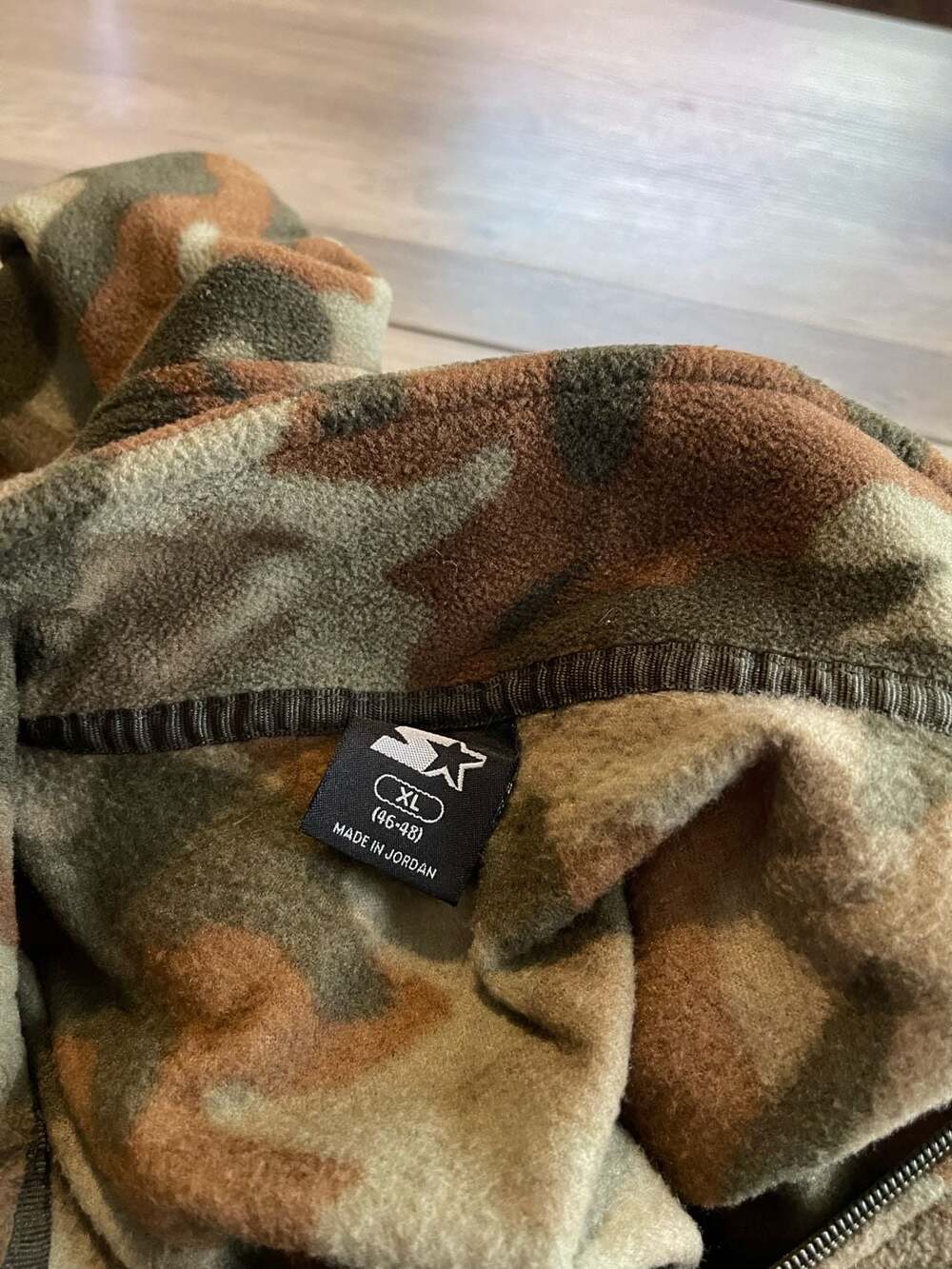 Starter Mens XL Camouflage Print Fleece 1/4 Quarter Zip Pullover Jacket